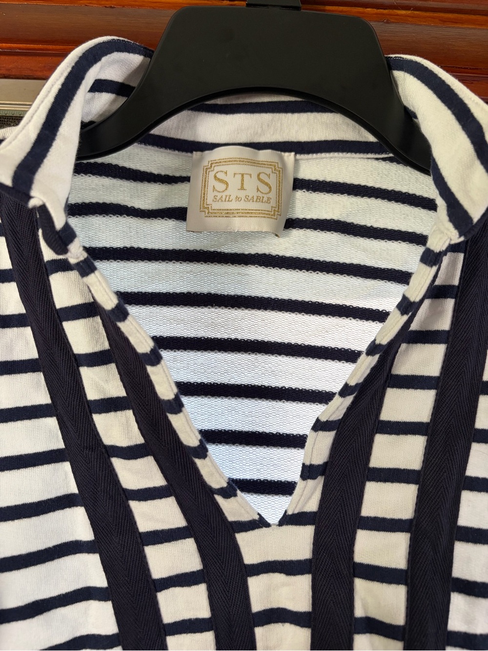 Sail to Sable Navy and White Striped V-Neck Dress